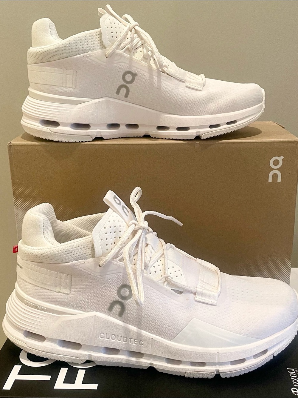 On Cloudnova 2 All White Sneakers Size 6.5 - Like New